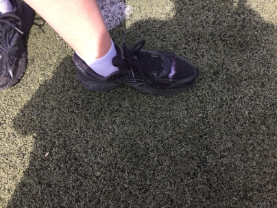 There was the track meet when she literally ran out of her shoe...